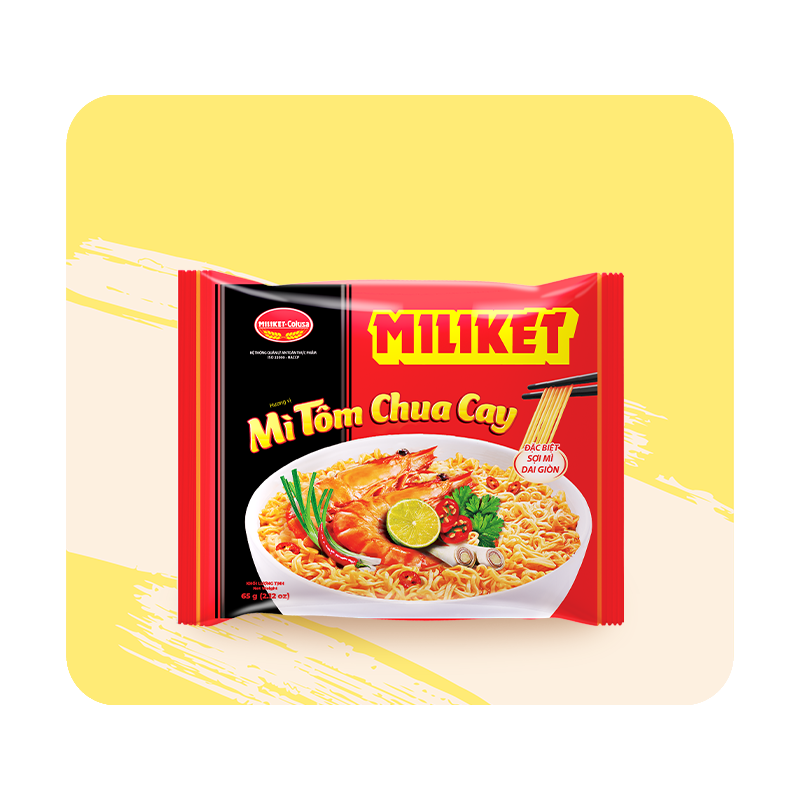 Mì Miliket hương vị Tôm Chua Cay 65g