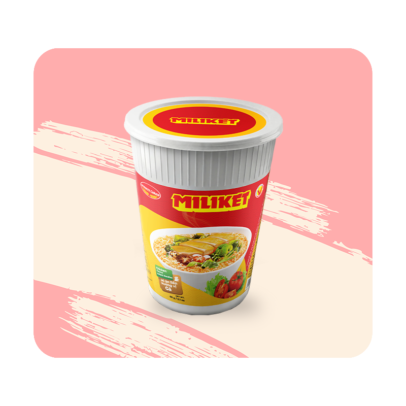 Mì Ly Nhựa Miliket Vị Gà XK Samoa 60g