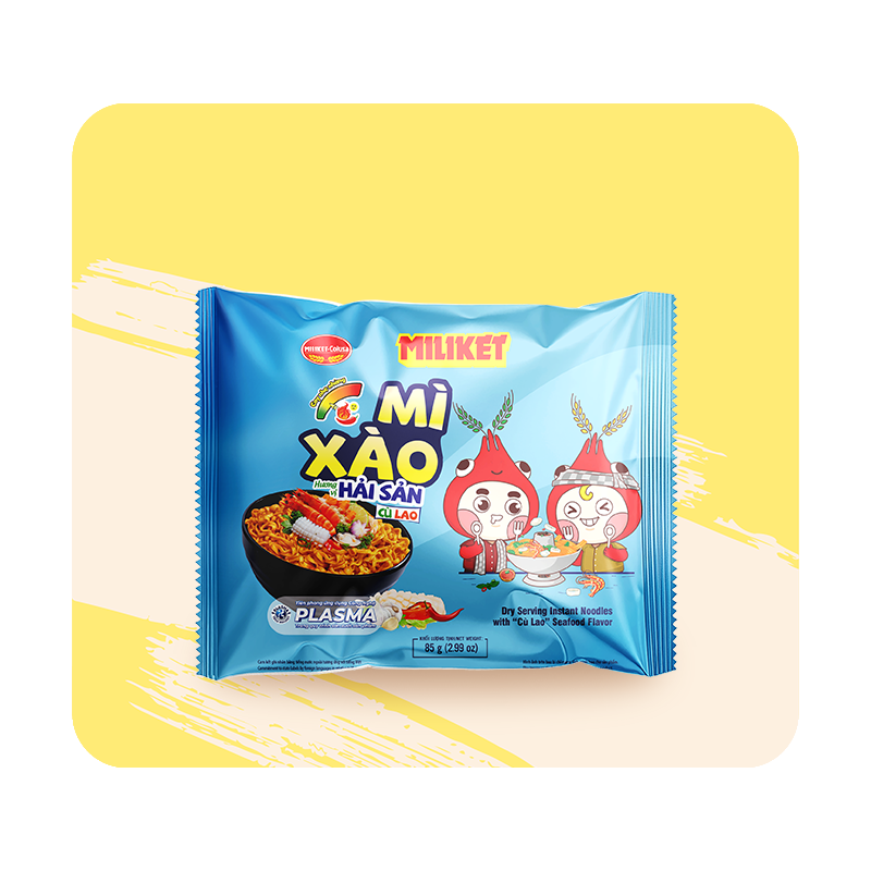 Mì Xào Ăn Liền Miliket hương vị Hải Sản Cù Lao 85g