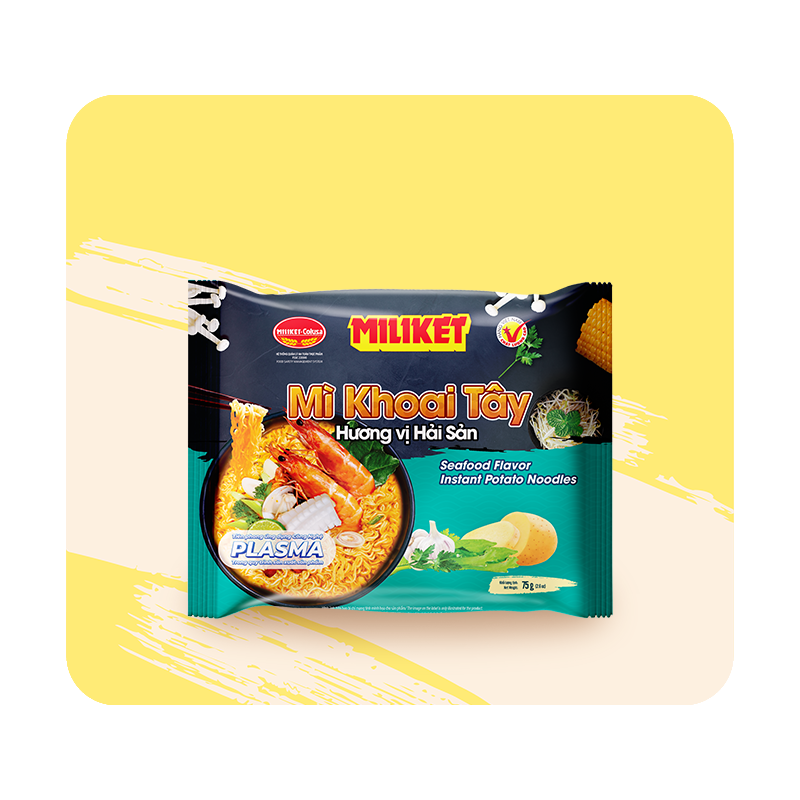 Mì Khoai Tây Miliket hương vị Hải Sản 75g