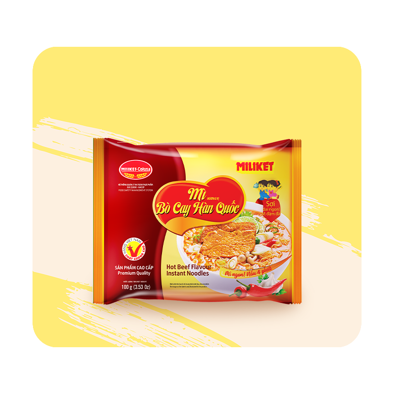 Mì Miliket hương vị Bò Cay Hàn Quốc 100g