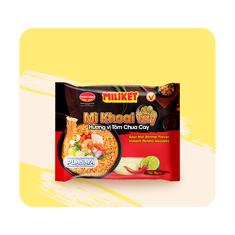 Mì Khoai Tây Miliket hương vị Tôm Chua Cay 75g