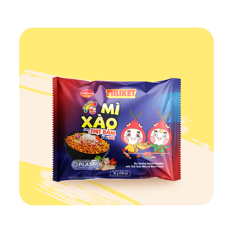 Mì Xào Ăn Liền Miliket hương vị Thịt Bằm Kiểu Thái 85g