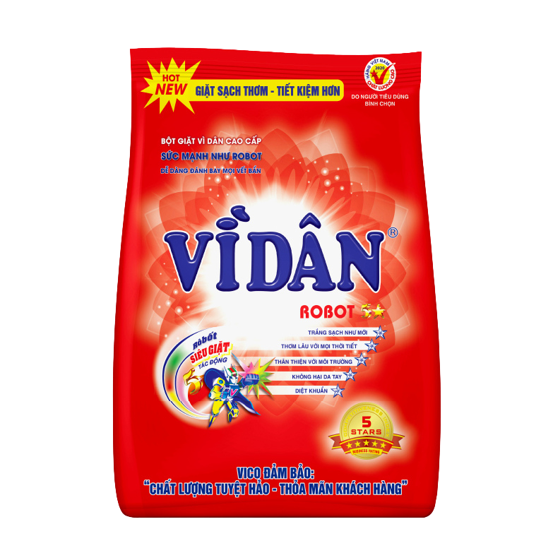 Bột giặt Vì dân Robot 5 sao cao cấp