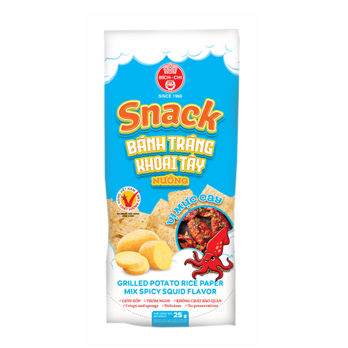 Bánh tráng khoai tây nướng - vị mực cay 25G