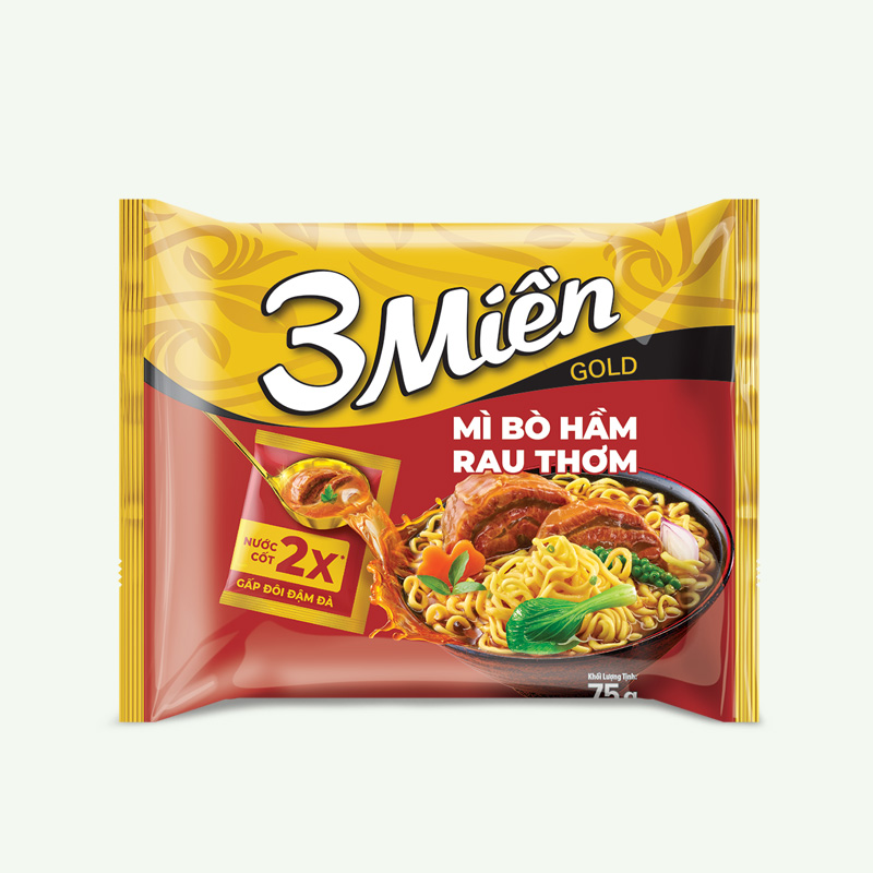 Mì 3 Miền Gold Bò Hầm Rau Thơm