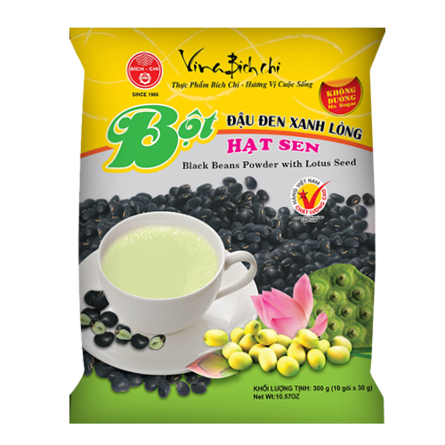 Bột đậu đen xanh lòng hạt sen - Không đường