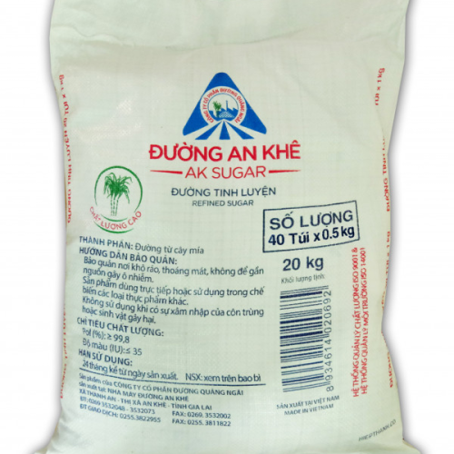 Đường tinh luyện Đường An Khê - Bao 20kg (40 túi x 500g/túi)