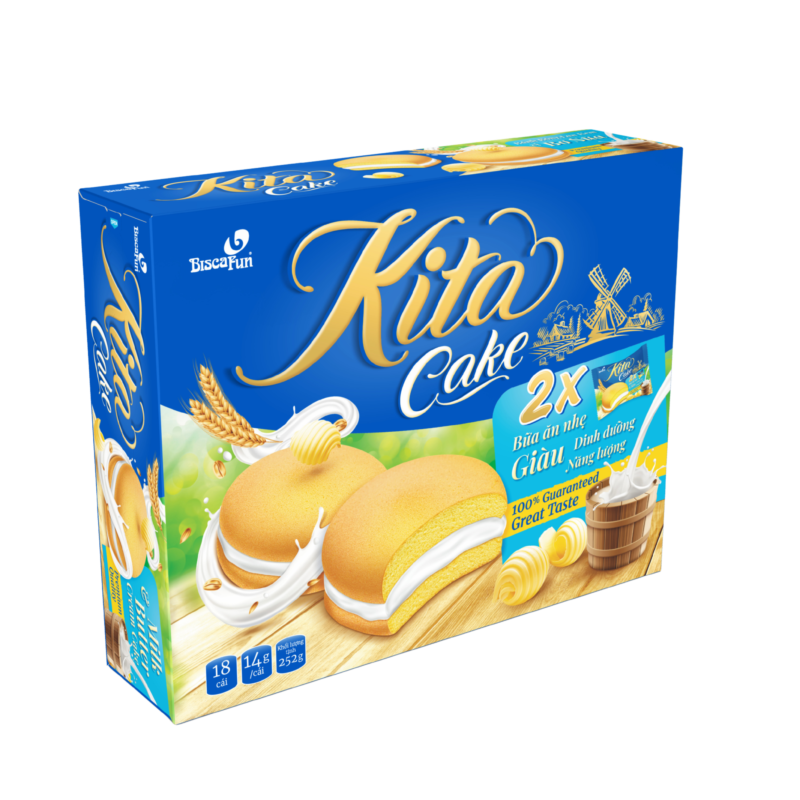 HỘP KITA CAKE BƠ SỮA 252g