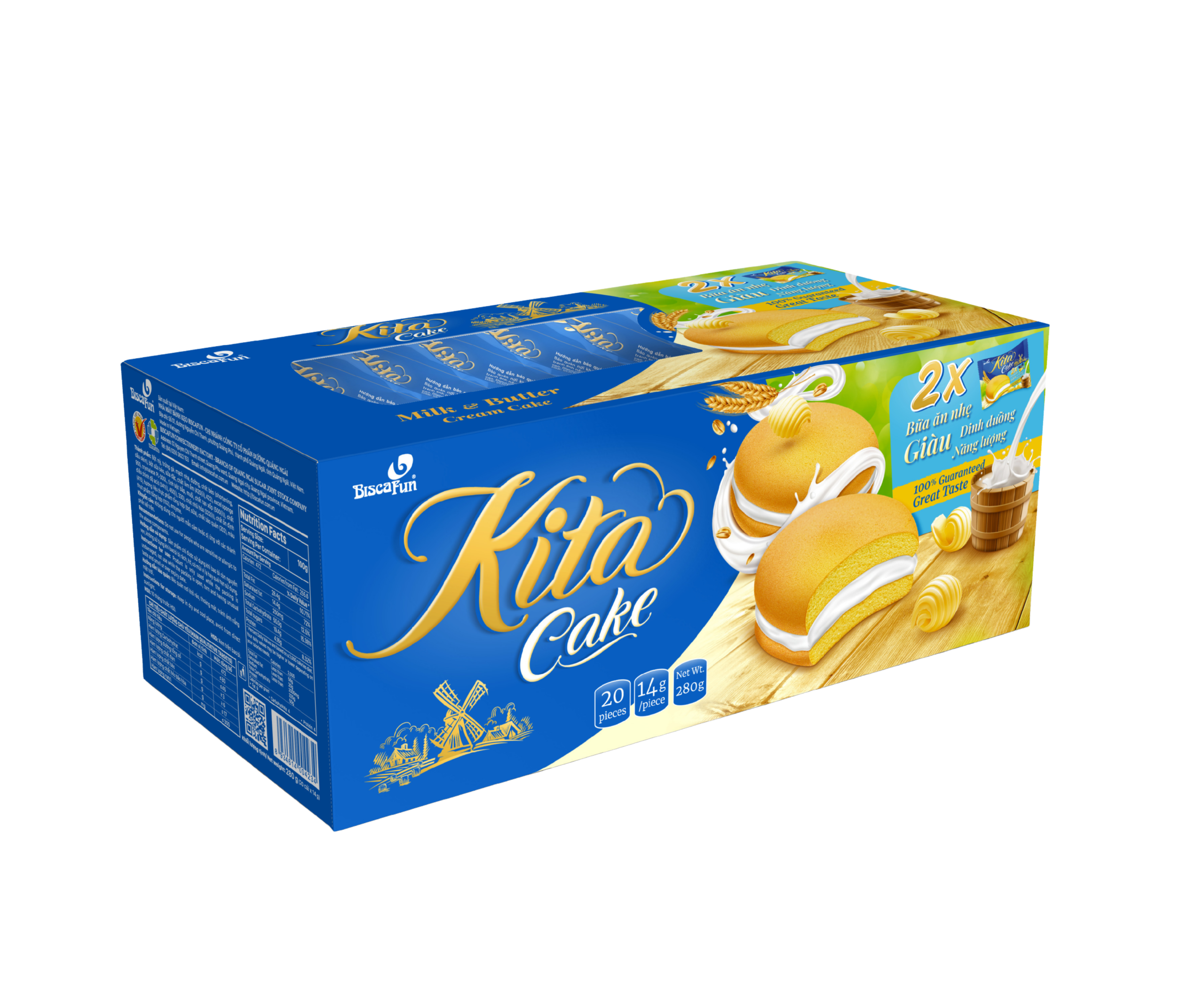 KHAY KITA CAKE BƠ SỮA 280g
