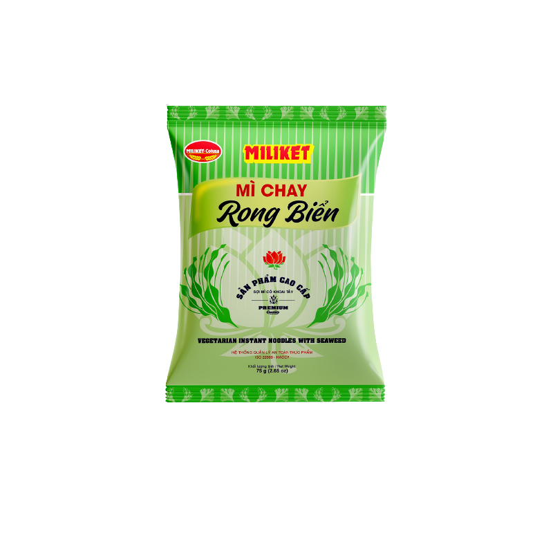 Mì Miliket Hai Tôm Chay Rong Biển Cao Cấp 75g