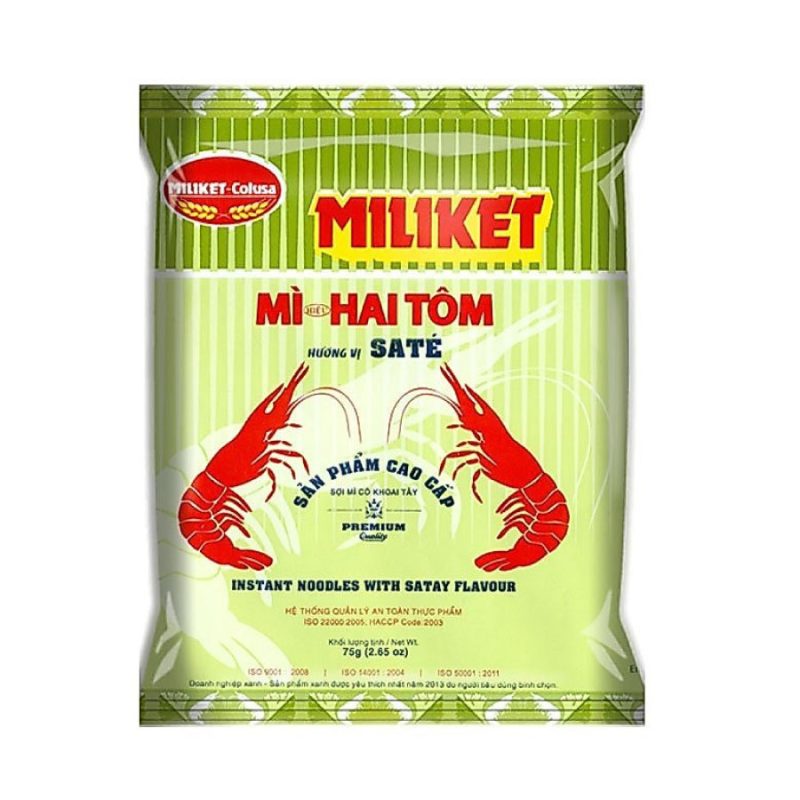 Mì Miliket Hai Tôm vị Sa Tế Cao Cấp 75g