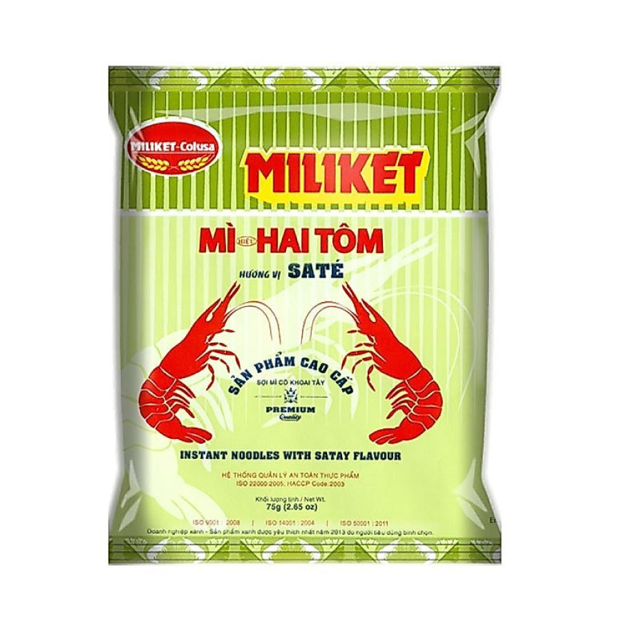 Mì Miliket Hai Tôm vị Sa Tế Cao Cấp 75g