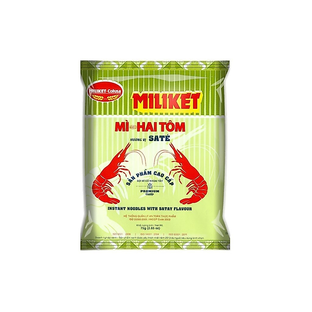 Mì Miliket Hai Tôm vị Sa Tế Cao Cấp 75g