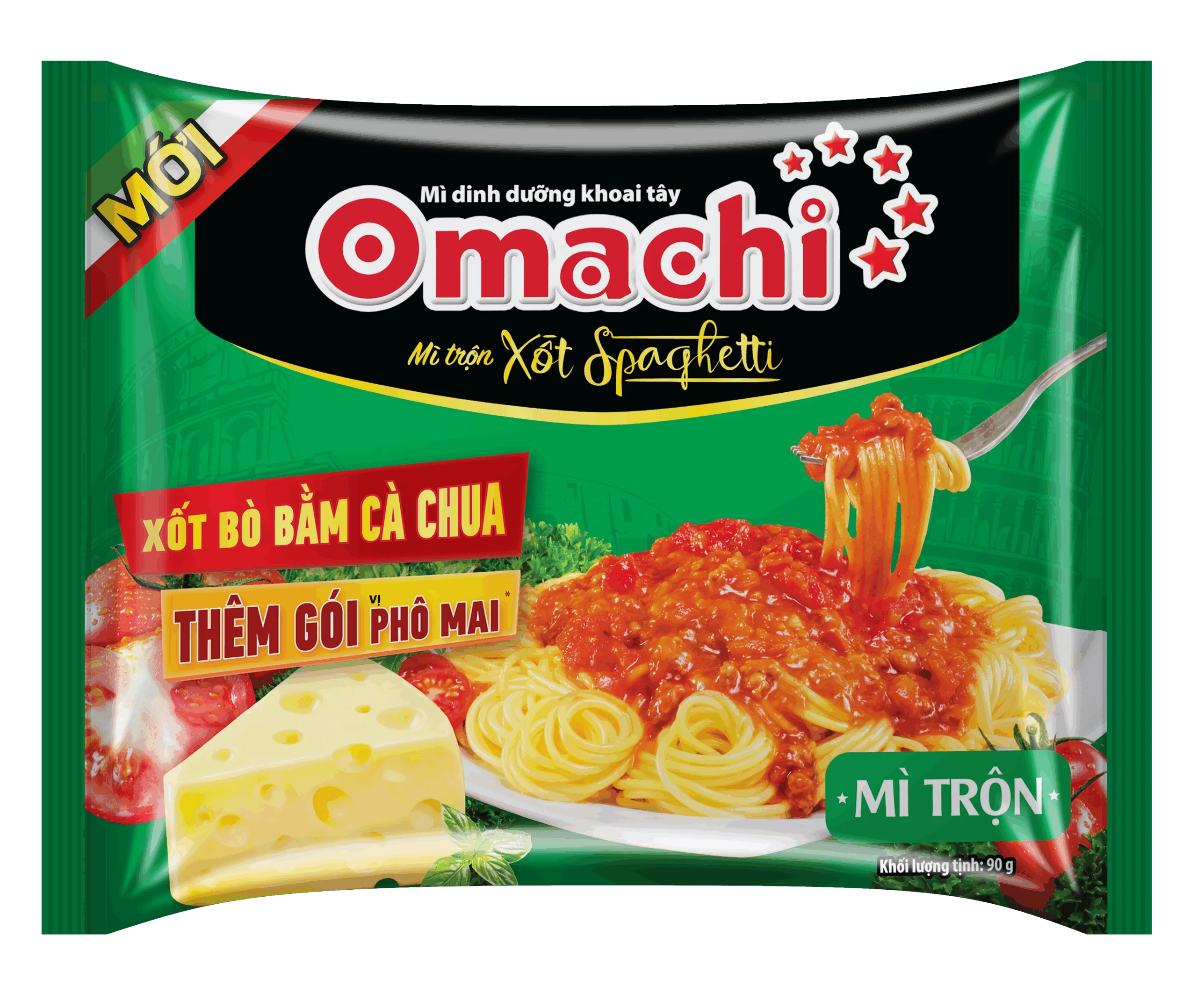 Mì dinh dưỡng khoai tây Omachi mì trộn xốt Spaghetti 30gói x 90gr