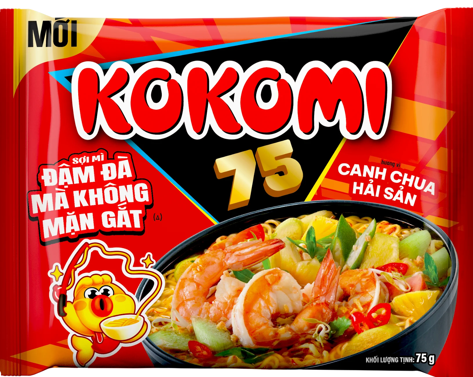 Kokomi 75 Mì hương vị Canh Chua Hải Sản – Gói 75gr