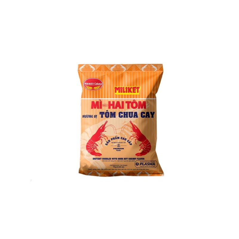 Mì Miliket Hai Tôm vị Tôm Chua Cay Cao Cấp 75g