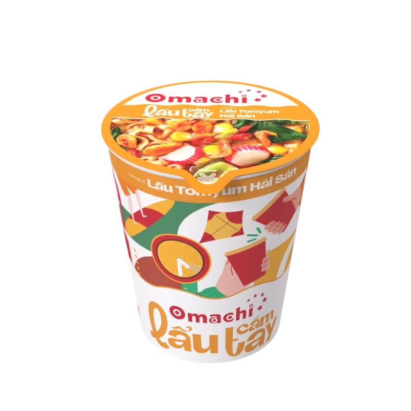 Mì Omachi lẩu cầm tay hương vị lẩu tomyum hải sản 24ly x 71gr
