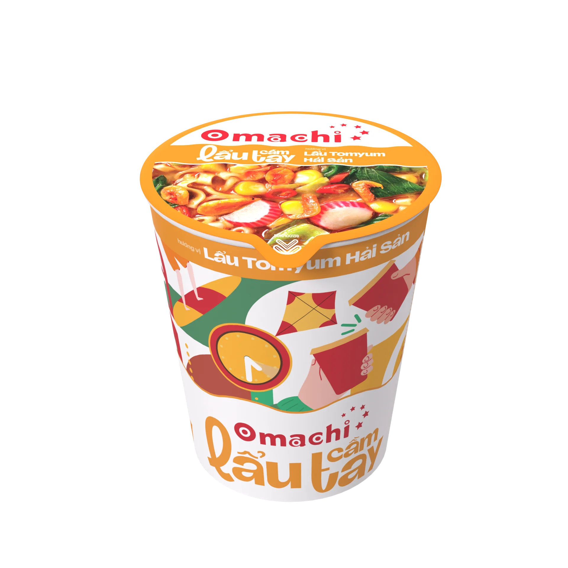 Mì Omachi lẩu cầm tay hương vị lẩu tomyum hải sản 24ly x 71gr