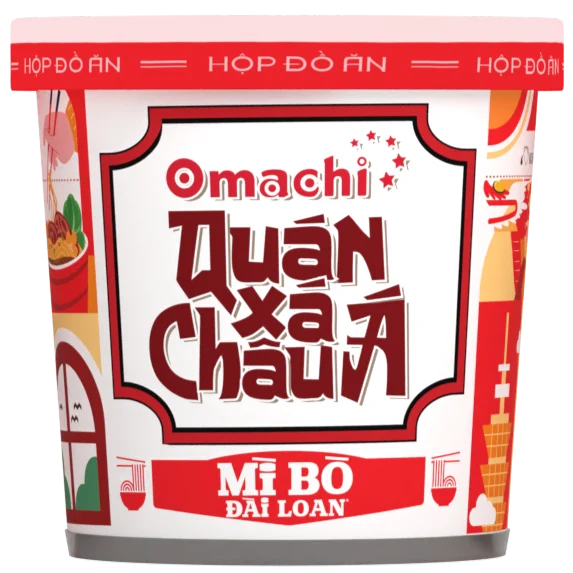 Mì Omachi quán xá Châu Á bò Đài Loan – Hộp 95gr