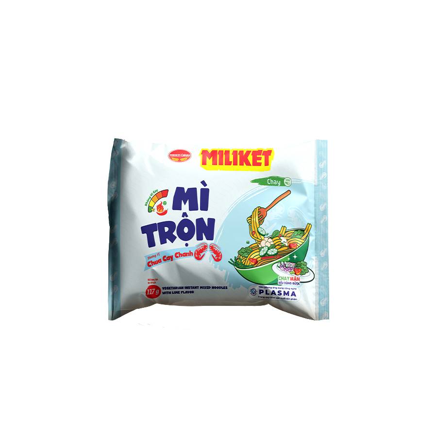 Mì trộn Miliket hương vị chua cay chanh chay 117g