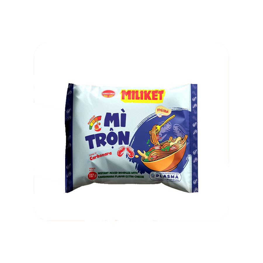 Mì trộn Miliket kraft vị Carbonara phô mai 117g