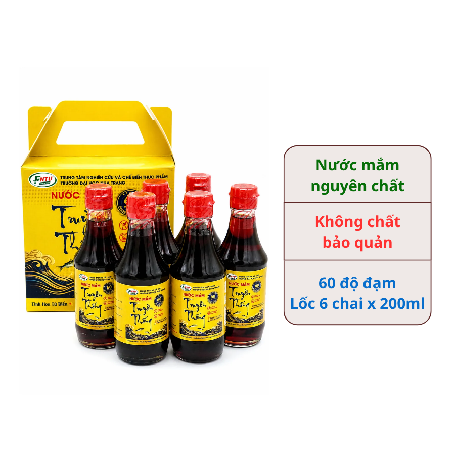 Nước mắm 60 độ đạm (hộp 6 chai 200ml)