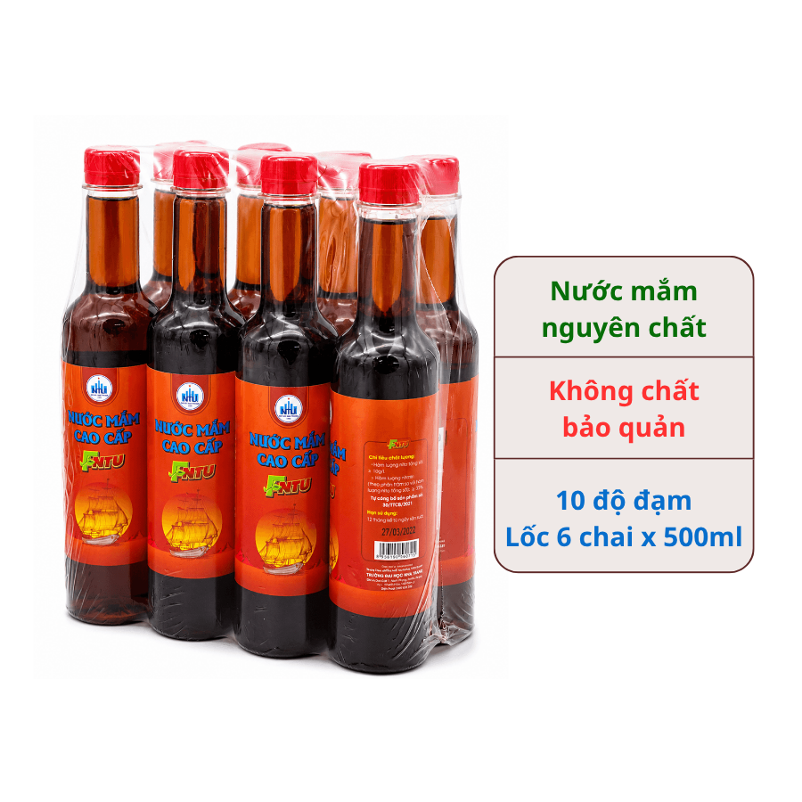 Nước mắm Đại học Nha Trang 10 độ đạm (lốc 6 chai)