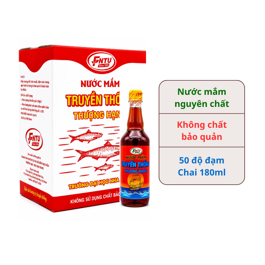Nước mắm thượng hạng Đại học Nha Trang (hộp 6 chai)