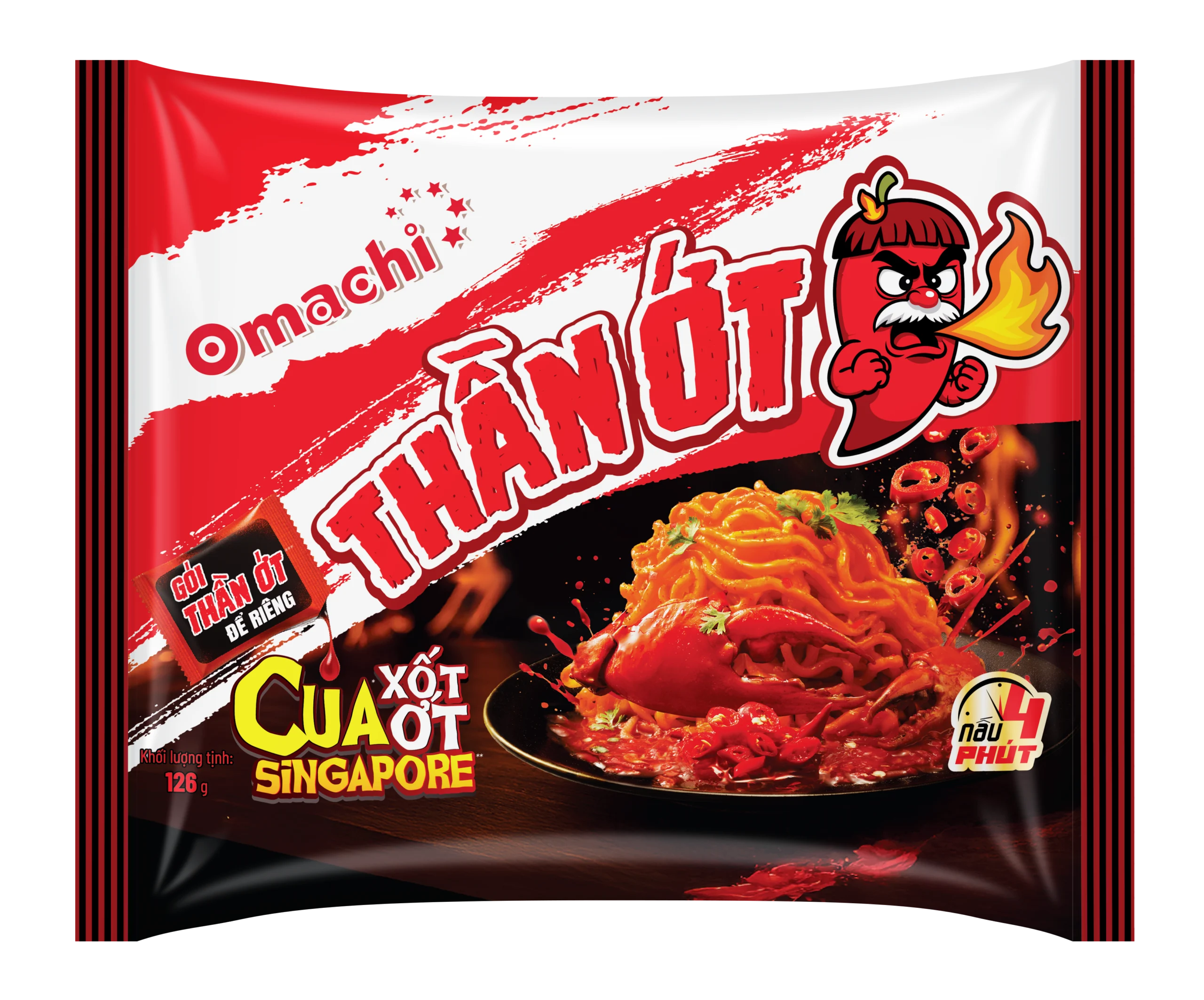Omachi Thần Ớt Mì Cua Xốt Ớt Singapore