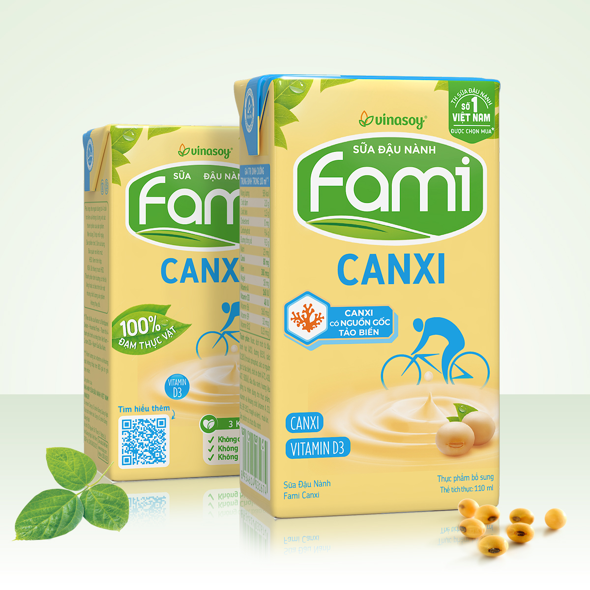 Sữa đậu nành Fami Canxi hộp 110ml