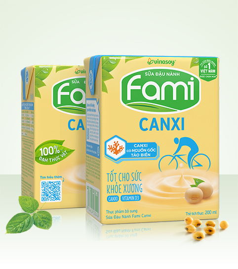 Sữa đậu nành Fami Canxi hộp 200ml
