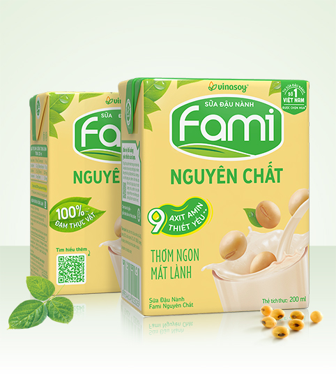 Sữa đậu nành Fami nguyên chất hộp 200ml