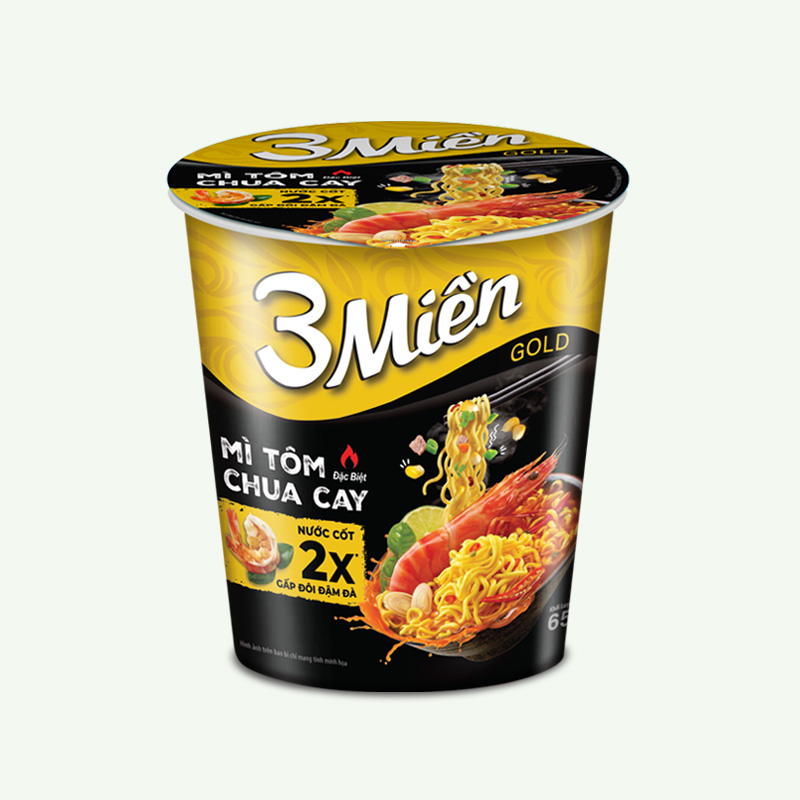 Mì Ly 3 Miền Gold Tôm Chua Cay Đặc Biệt