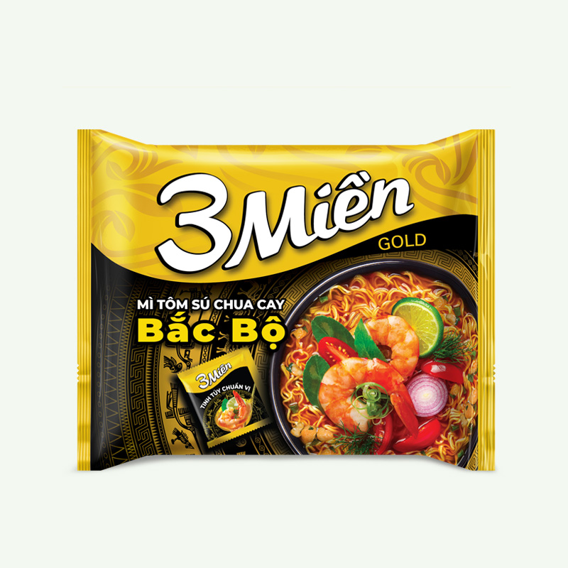 Mì 3 Miền Gold Tôm Sú Chua Cay Bắc Bộ