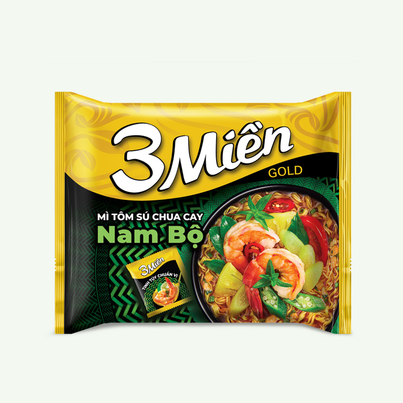 Mì 3 Miền Gold Tôm Sú Chua Cay Nam Bộ