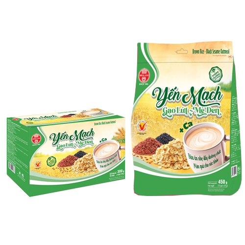 Yến mạch gạo lứt mè đen không đường