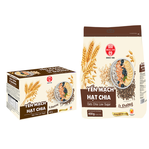 Yến mạch hạt chia ít đường