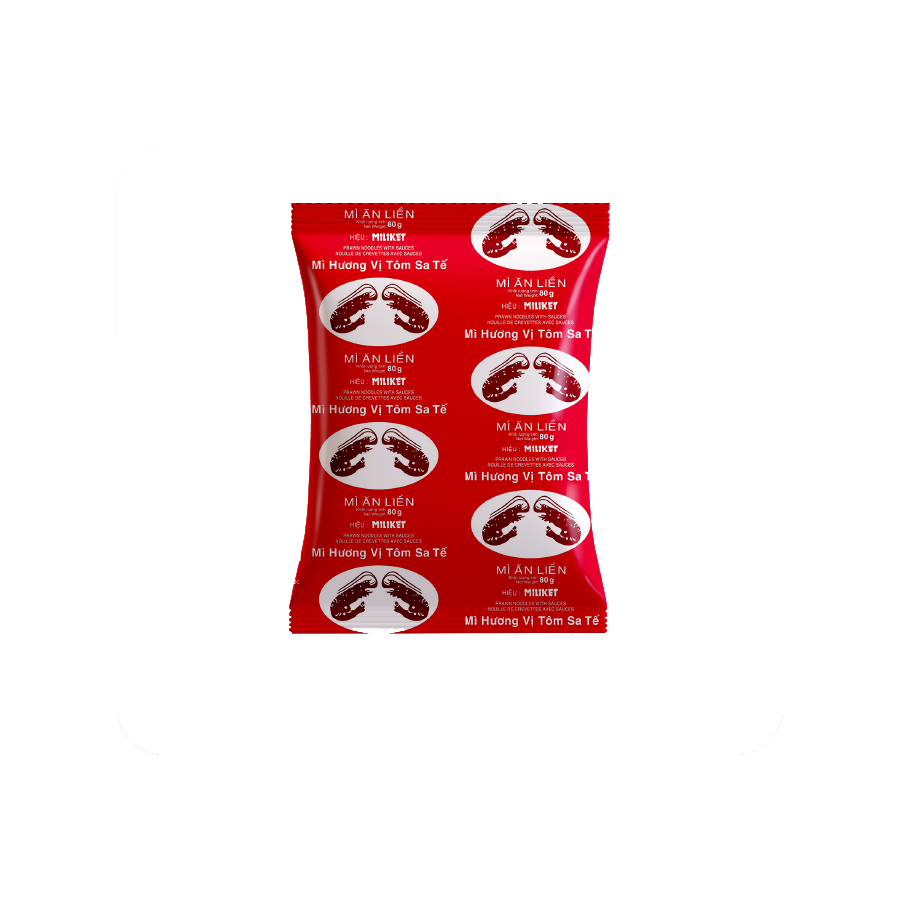Mì tôm sa tế Miliket gói 80g