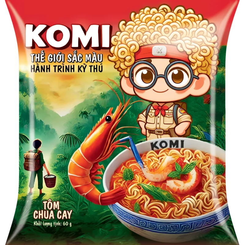 Mì Komi tôm chua cay – Gói 60gr