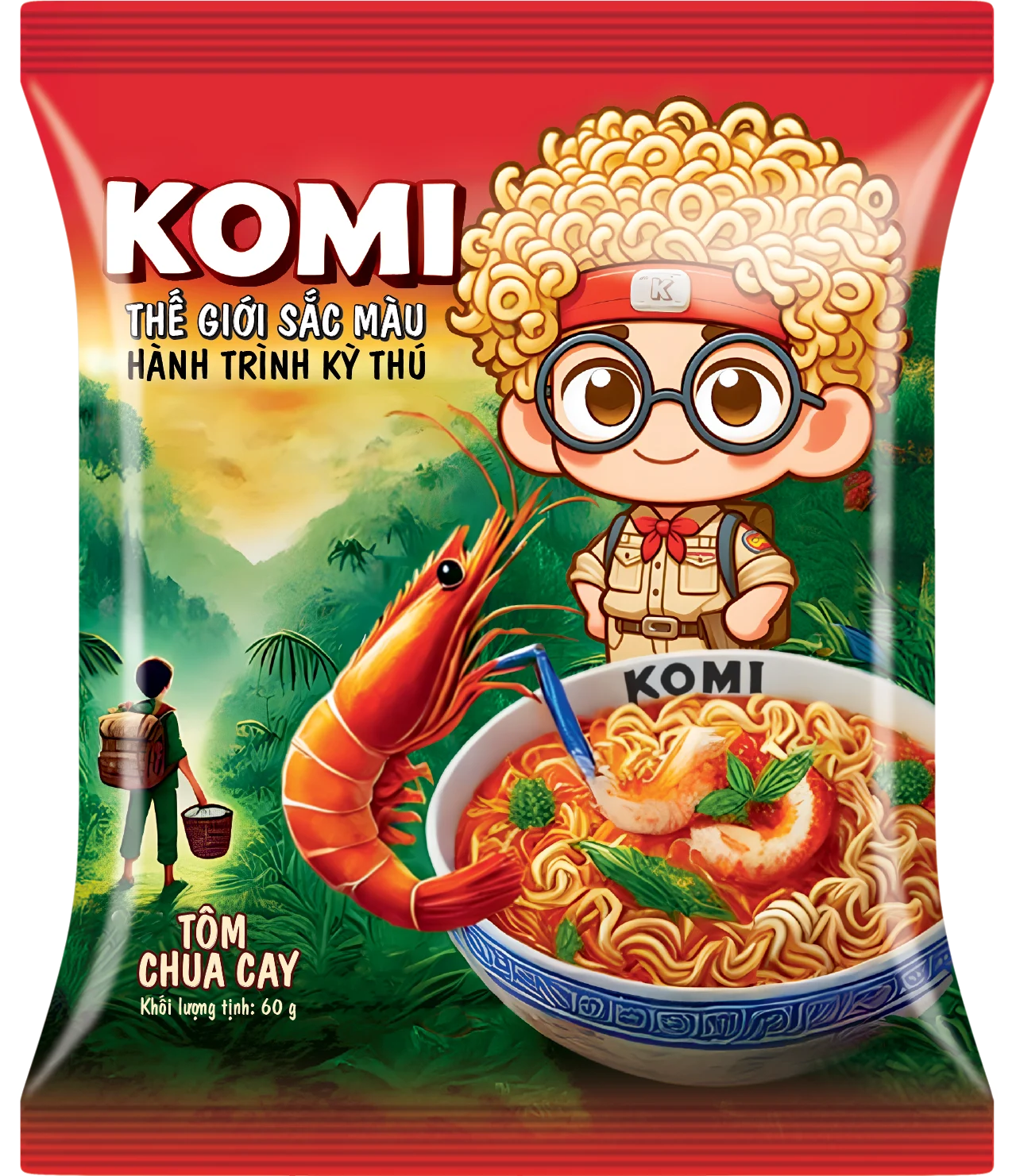 Mì Komi tôm chua cay – Gói 60gr