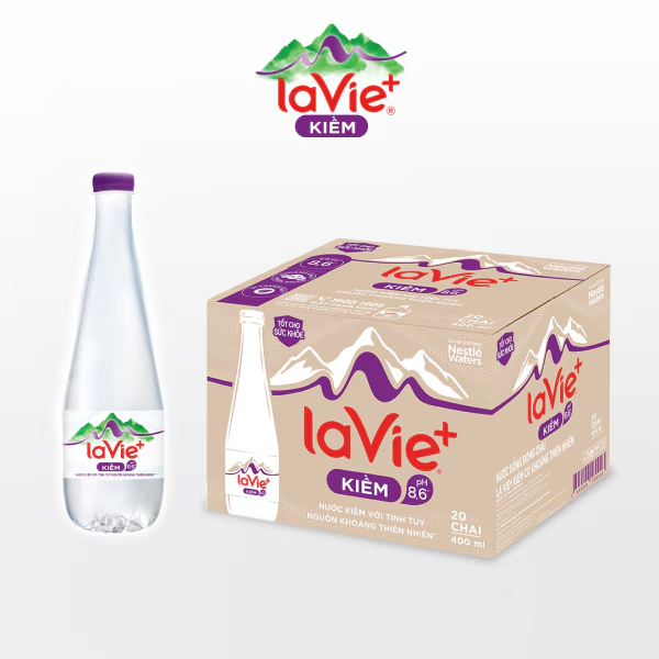 La Vie+ Kiềm 400ml (Thùng 20 chai) | La Vie+ Kiềm có khoáng thiên nhiên