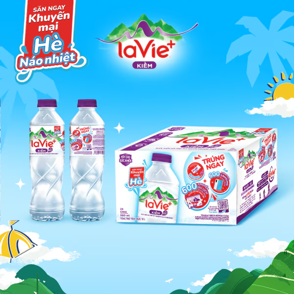 La Vie+ Kiềm có khoáng thiên nhiên 500ml