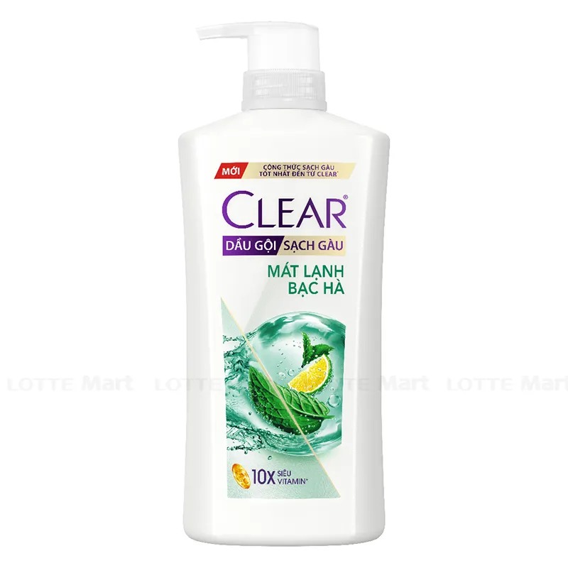 Dầu gội Clear mát lạnh bạc hà 880g