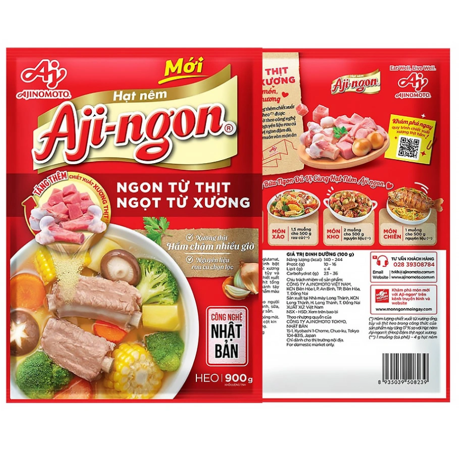 Hạt nêm Aji-Ngon Heo 900g