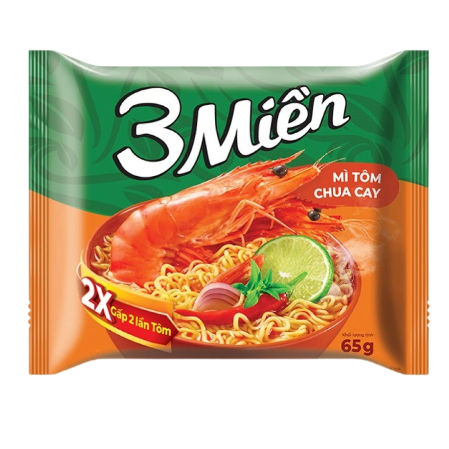 Mì Reeva 3 Miền Tôm Chua Cay 65g