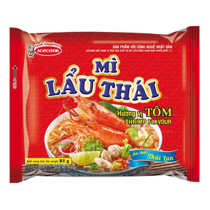 Mì Gấu Đỏ Lẩu Thái Tôm Acecook 81g