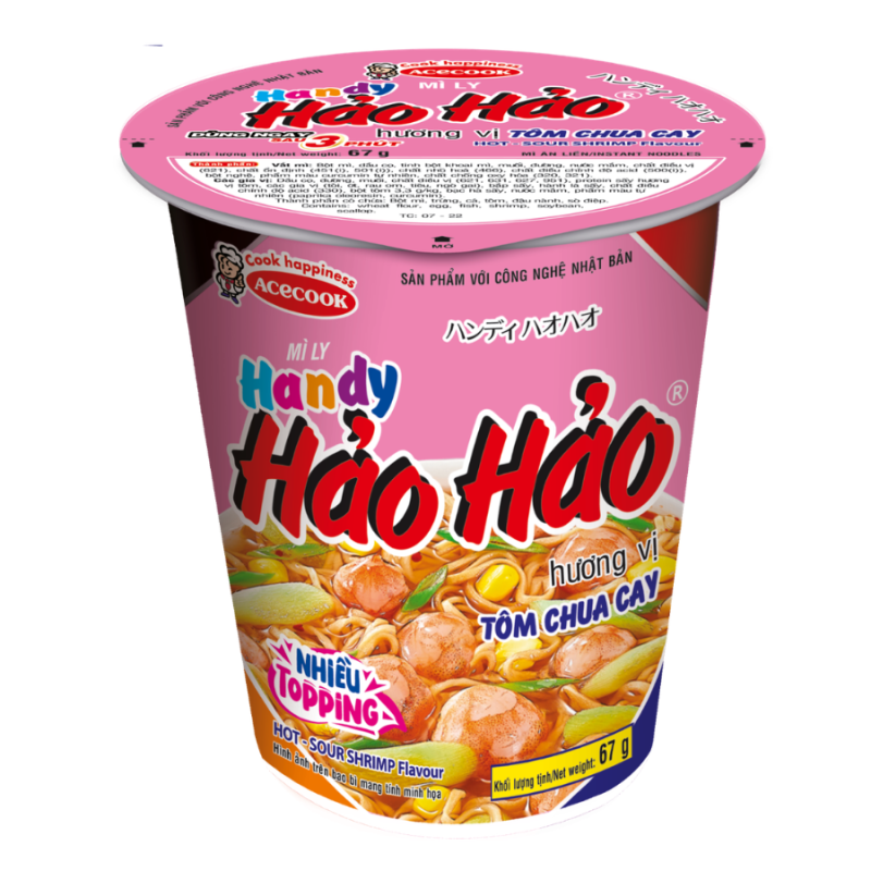 Mì ly Handy Hảo Hảo Tôm Chua Cay 67g