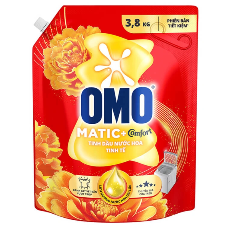 Nước giặt Omo cửa trên tinh dầu thơm 3,8kg
