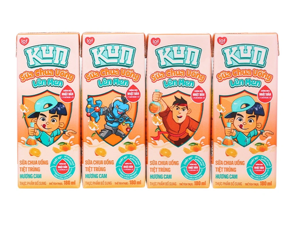 Sữa Chua Uống Life Kun Cam 180mlx4